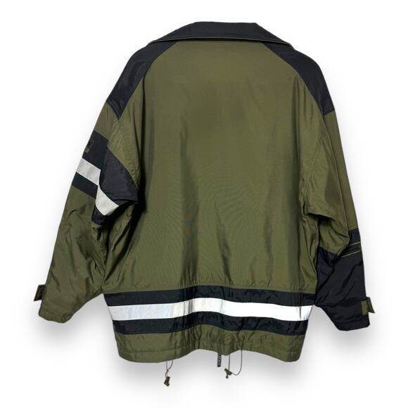 VTG Nylon Jacket Weather Resistant insulated PU-Coated Structure Sport Men L Grn - Picture 10 of 13